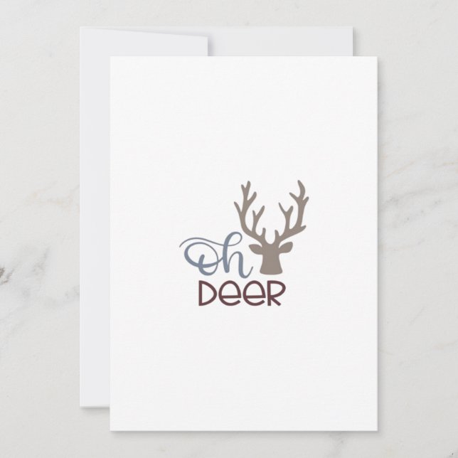 Tarjeta Festiva Oh Deer Retro Classic Design Flat Holiday Card (Anverso)