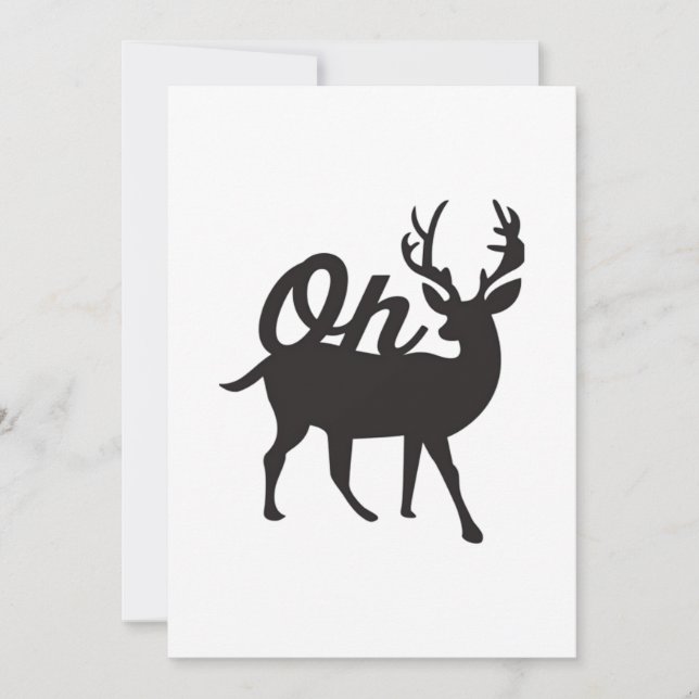 Tarjeta Festiva Oh Deer Retro Classic Vibe (Anverso)