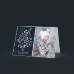 Tarjeta Festiva Oh foto santa de la noche estrellada de la<br><div class="desc">Oh, la tarjeta santa el | del día de fiesta de la foto de la noche estrellada de la escritura de la noche envía saludos del día de fiesta con esta tarjeta adaptable de la foto del día de fiesta. Ofrece "oh la escritura de la noche santa", doodles de las...</div>
