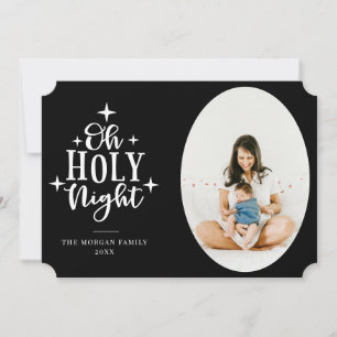 Tarjeta Festiva Oh Holy Night Black Photo