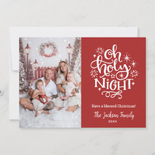 Tarjeta Festiva Oh Holy Night Christian Christmas Photo Cards