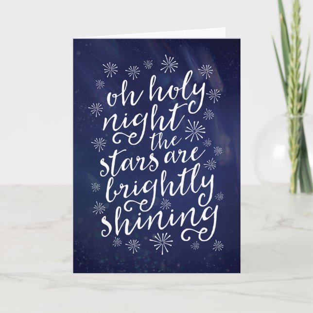 Tarjeta Festiva Oh Holy night starry sky Navidades Card (Anverso)