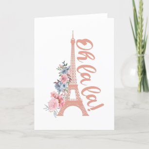 Tarjeta Festiva Oh La La - Torre Eiffel París Francia