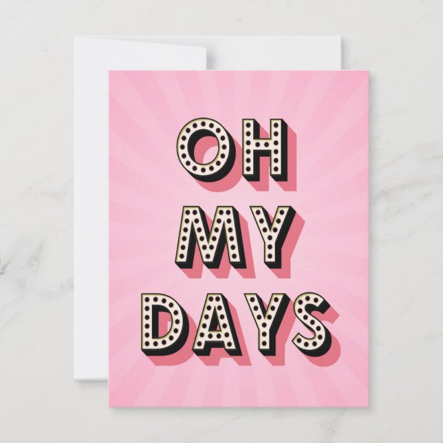 Tarjeta Festiva Oh, mis días (Anverso)