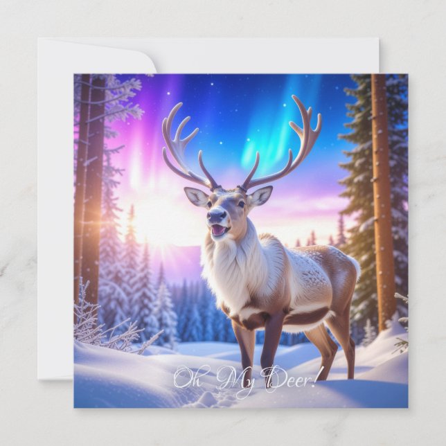 Tarjeta Festiva OH MY DEER - Navidades Renos (Anverso)