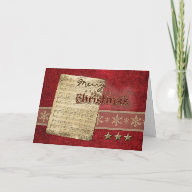 Tarjeta Festiva Oh Navidades de la Noche Santa (Anverso)