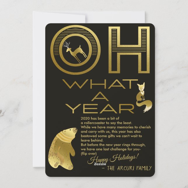 Tarjeta Festiva Oh Qué Año 2020 Navidades de Bingo Cuarentena (Reverso)