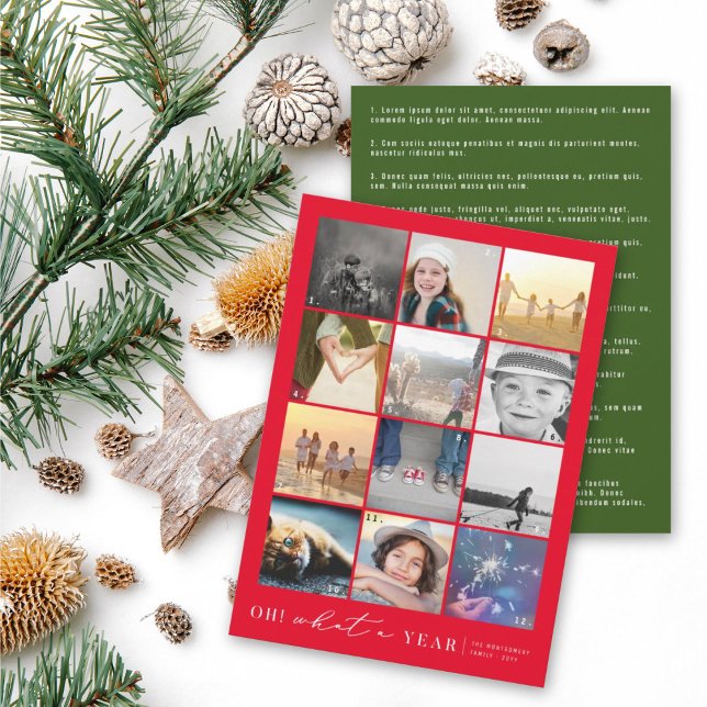 Tarjeta Festiva ¡Oh! Qué Año En Reseña Del Collage de fotos Modern (Subido por el creador)