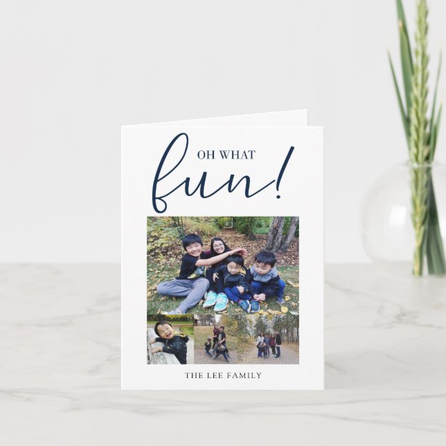 Tarjeta Festiva Oh Qué Diversión 4 Navidades Azules de la Marina d (Anverso)