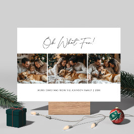 Tarjeta Festiva Oh Qué Divertido Navidades Familia Diversión Perro