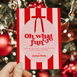 Tarjeta Festiva Oh Qué divertido Retro Rosa Rojo