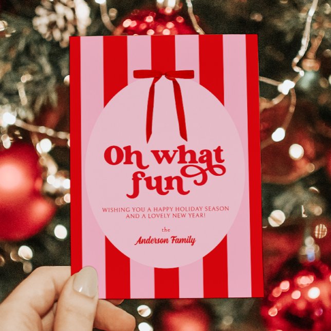 Tarjeta Festiva Oh Qué divertido Retro Rosa Rojo (Subido por el creador)