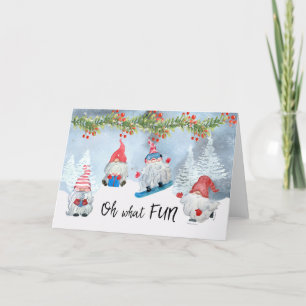 Tarjeta Festiva Oh Qué divertidos juegos de nieve