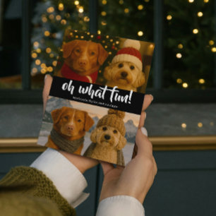 Tarjeta Festiva Oh, qué Navidades de fotos divertidas personalizad