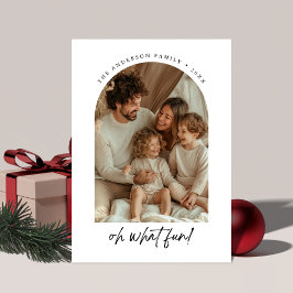 Tarjeta Festiva Oh Qué Navidades Divertidos, Arco Familiar Foto Sa