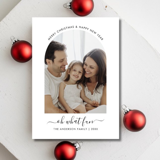 Tarjeta Festiva Oh Qué Navidades divertidos, familia, foto de bebé (Subido por el creador)