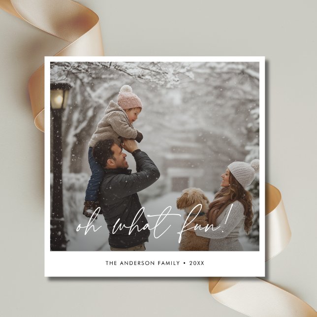 Tarjeta Festiva Oh Qué Navidades divertidos, fotografía de nieve d (Subido por el creador)