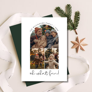 Tarjeta Festiva Oh Qué Navidades Divertidos La Familia Saluda La F
