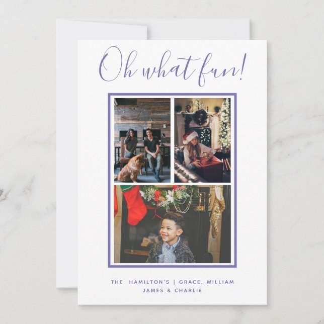 Tarjeta Festiva Oh Qué Navidades divertidos personalizados (Anverso)