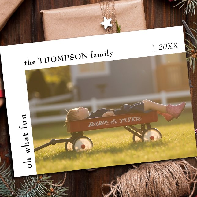 Tarjeta Festiva Oh Qué Navidades Mínimos Divertidos Niños Foto (Subido por el creador)