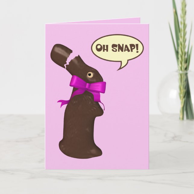 Tarjeta Festiva Oh Snap Chocolate Bunny Easter (Anverso)