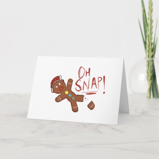 Tarjeta Festiva Oh Snap Gingerbread Man (Anverso)
