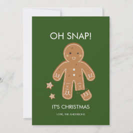 Tarjeta Festiva Oh Snap Gingerbread Men Holiday Card