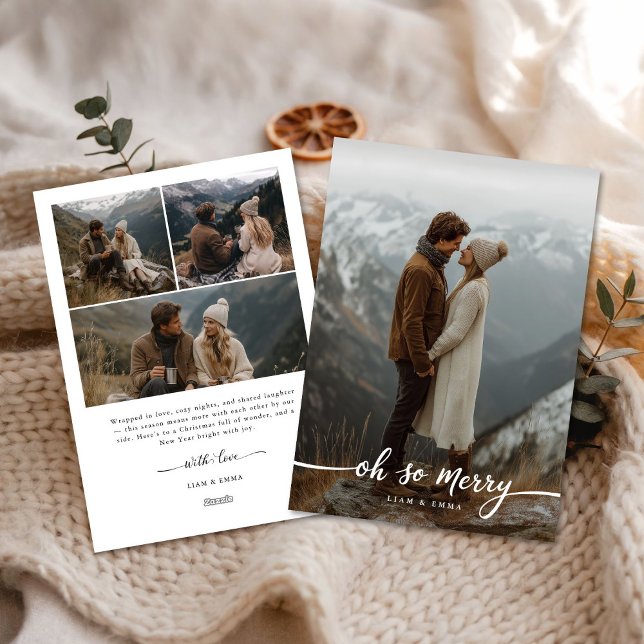 Tarjeta Festiva Oh So Merry | Modern Family 4 Photo Christmas Card (Subido por el creador)