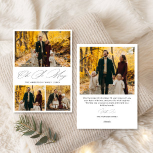 Tarjeta Festiva Oh So Merry Script Autumn Family 3 Foto