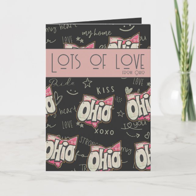 Tarjeta Festiva Ohio State of Buckeyes love priorme Folleto Card (Anverso)