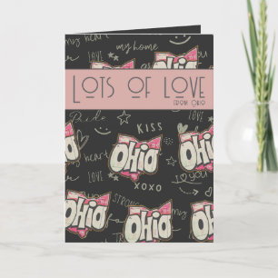 Tarjeta Festiva Ohio State of Buckeyes love priorme Folleto Card