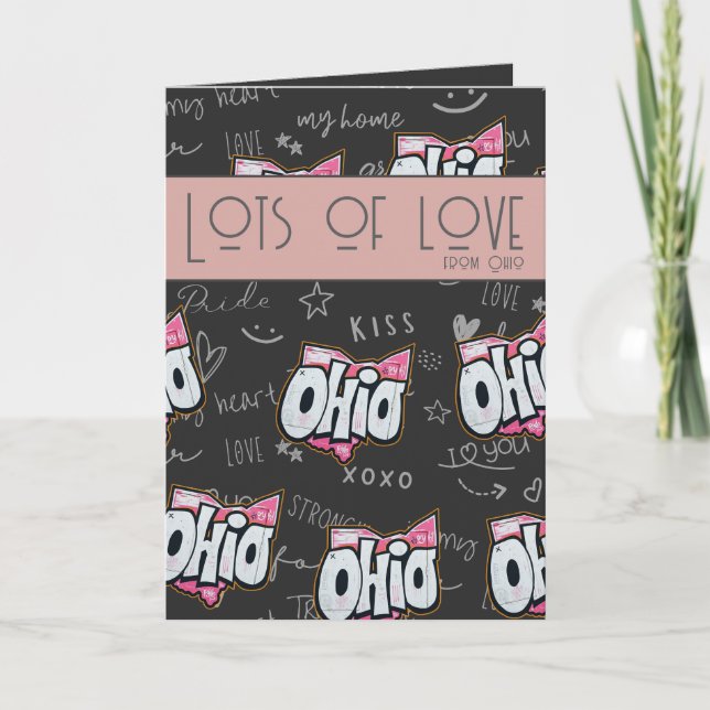 Tarjeta Festiva Ohio State of Buckeyes love priorme Folleto Card (Anverso)