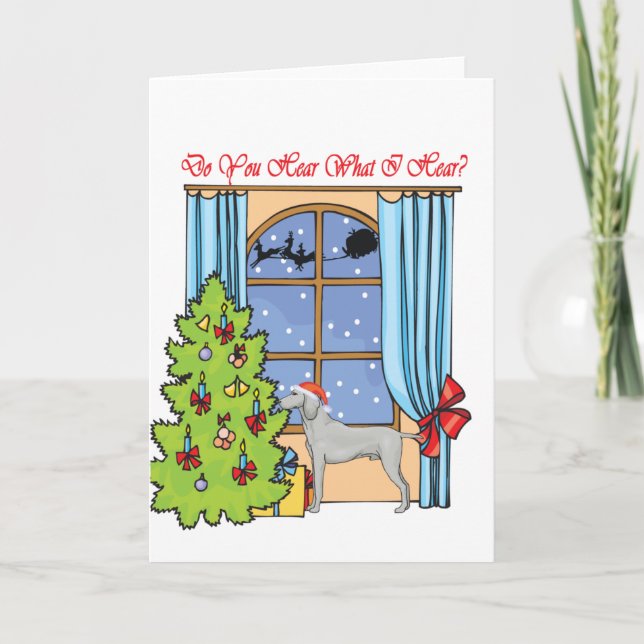 Tarjeta Festiva oiga el weimaraner (Anverso)