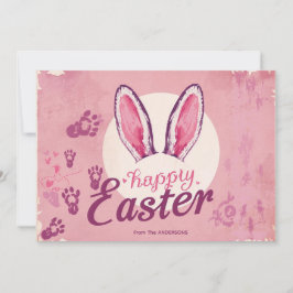 Tarjeta Festiva Ojos de conejo de Pascua modernos y elegantes