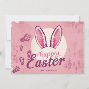 Tarjeta Festiva Ojos de conejo de Pascua modernos y elegantes