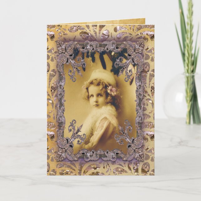 Tarjeta Festiva Ojos de un niño victoriano (Anverso)