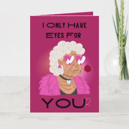Tarjeta Festiva Ojos para ti divertida glamurosa abuela San Valent