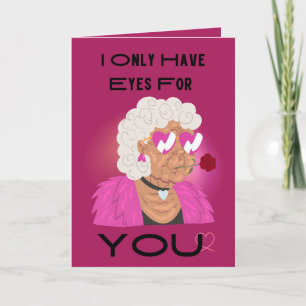 Tarjeta Festiva Ojos para ti divertida glamurosa abuela San Valent