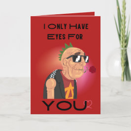 Tarjeta Festiva Ojos para ti viejo punk divertido de San Valentín