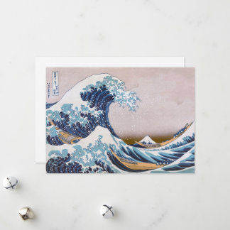 Tarjeta Festiva Ola de tsunami frente a Kanagawa Japón por Hokusai