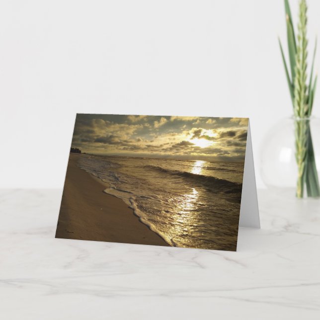Tarjeta Festiva Olas de sol en la playa - interior en blanco (Anverso)