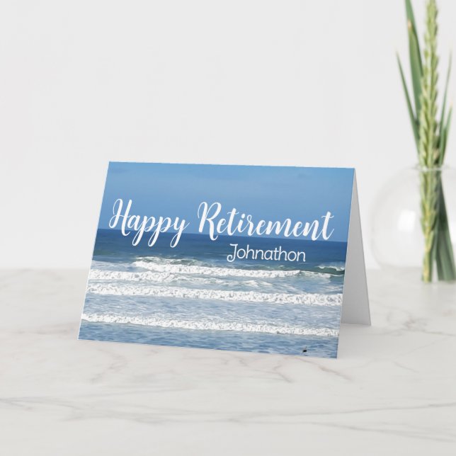 Tarjeta Festiva Olas y retiro de surfistas (Anverso)