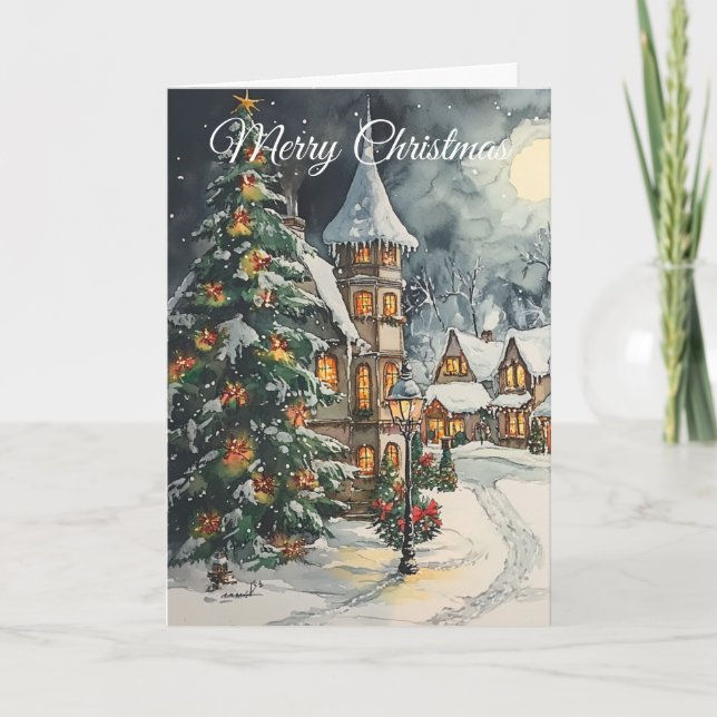Tarjeta Festiva Old Christmas vibes Scene (Anverso)