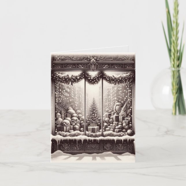 Tarjeta Festiva Old Fashion Christmas (blank inside)  (Anverso)