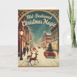 Tarjeta Festiva Old-Fashioned Christmas Magic; Holiday Greeting