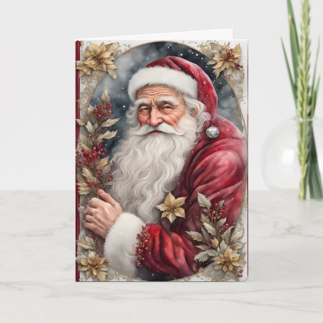 Tarjeta Festiva Old St. Nick Christmas (Anverso)