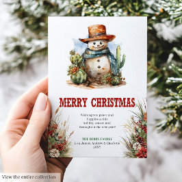 Tarjeta Festiva Old West Christmas greeting card printable