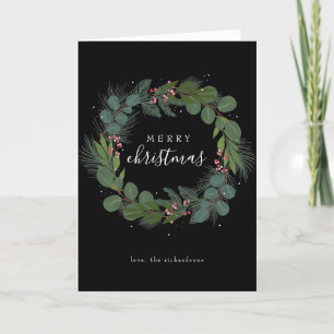 Tarjeta Festiva Oleada festiva para navidades no foto medianoche
