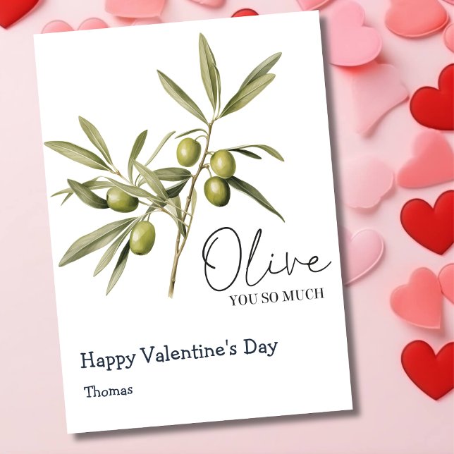 Tarjeta Festiva Olive tanto El día de San Valentín gracioso (Subido por el creador)