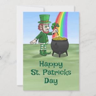 Tarjeta Festiva Olla de oro de duende para el Día de San Patricio